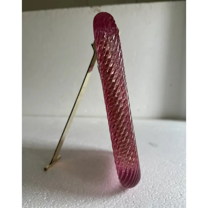 Pamono Small Pink Torchon Picture Frame in Murano Glass and Brass by Simoeng> Decorative Objects