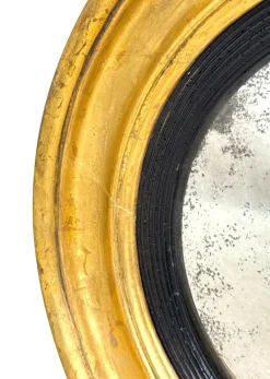 New Pamono Small Regency Circular Gilt and Gesso Convex Mirror, 1830