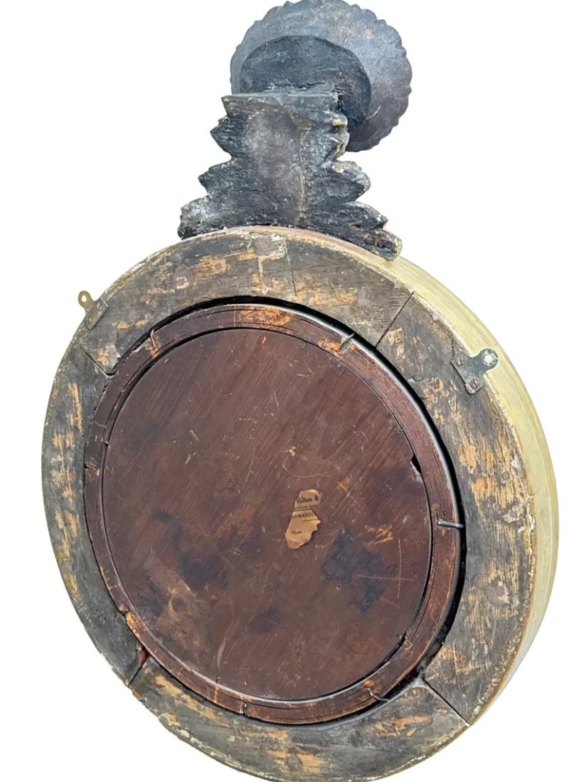 New Pamono Small Regency Circular Gilt and Gesso Convex Mirror, 1830