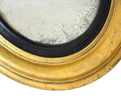 New Pamono Small Regency Circular Gilt and Gesso Convex Mirror, 1830