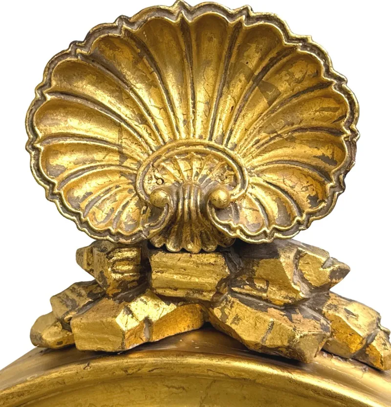 New Pamono Small Regency Circular Gilt and Gesso Convex Mirror, 1830
