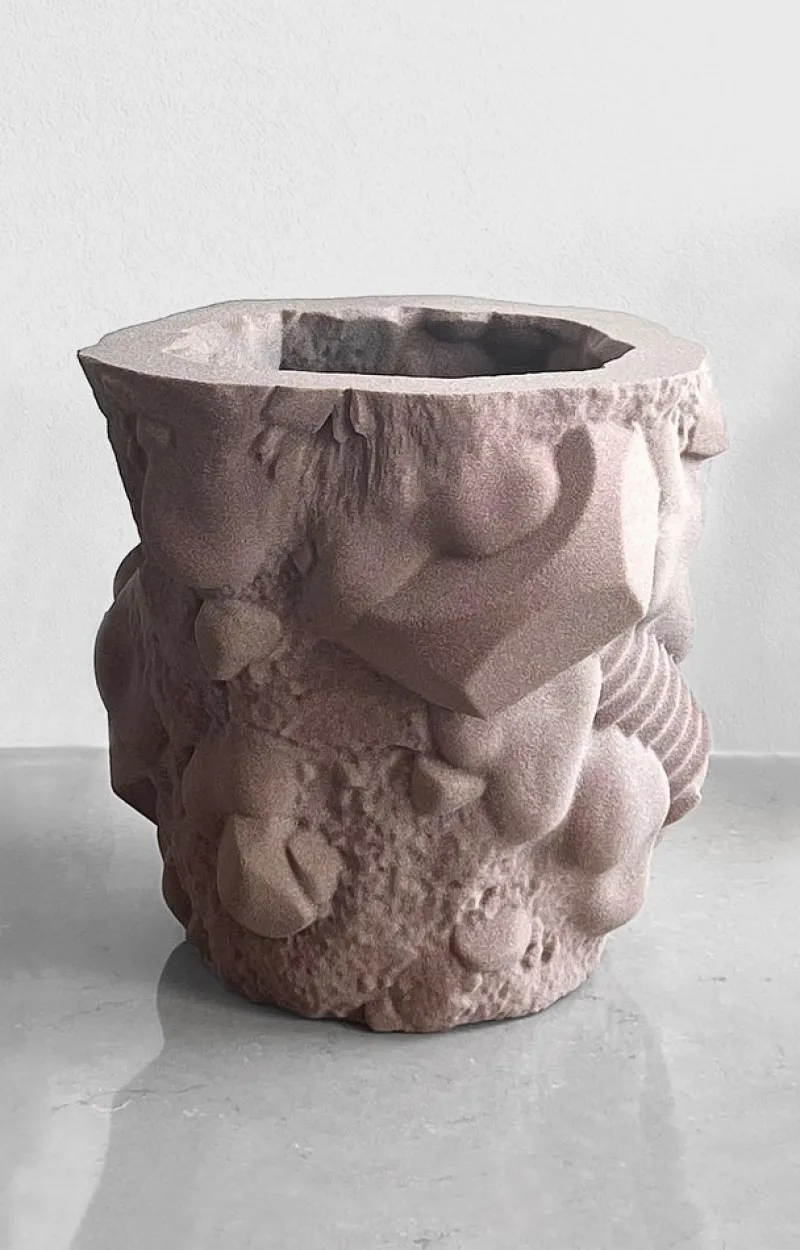 Discount Pamono Small Sculptural Planter in Quartz Sand by Jacob Egeberg