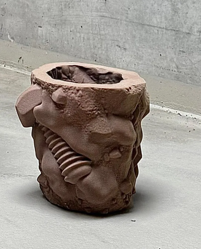 Discount Pamono Small Sculptural Planter in Quartz Sand by Jacob Egeberg