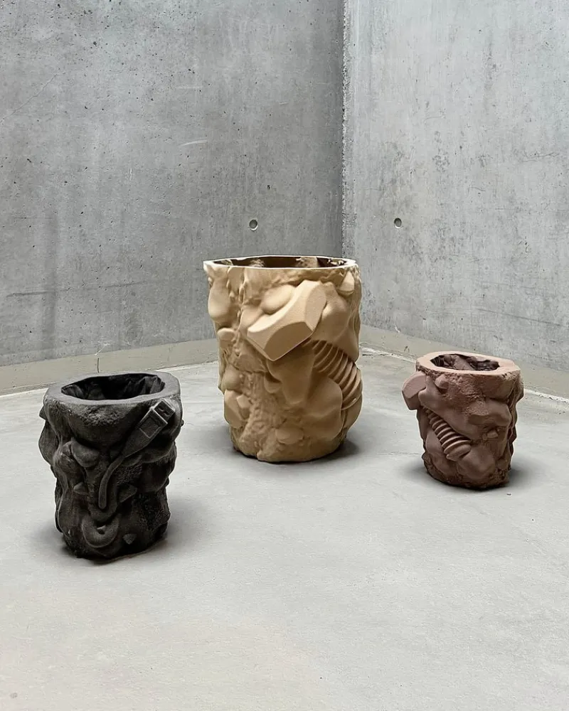 Discount Pamono Small Sculptural Planter in Quartz Sand by Jacob Egeberg