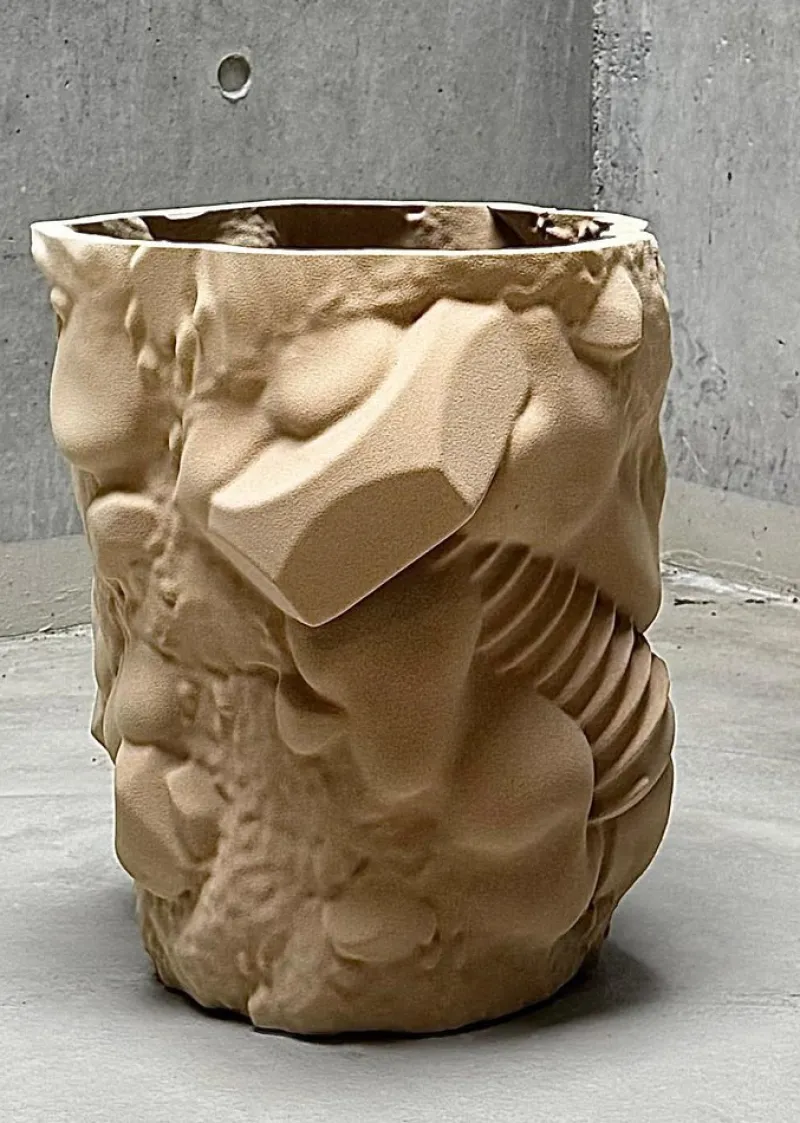 Discount Pamono Small Sculptural Planter in Quartz Sand by Jacob Egeberg