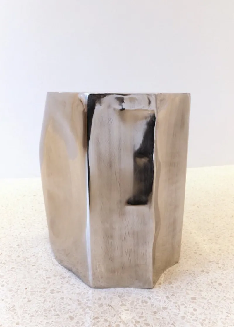 Pamono Small Side Decorative Table in Inox Stainless Steel by Atelier Ellery> Tables