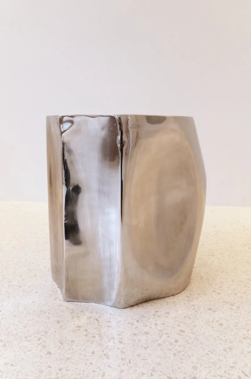 Pamono Small Side Decorative Table in Inox Stainless Steel by Atelier Ellery> Tables