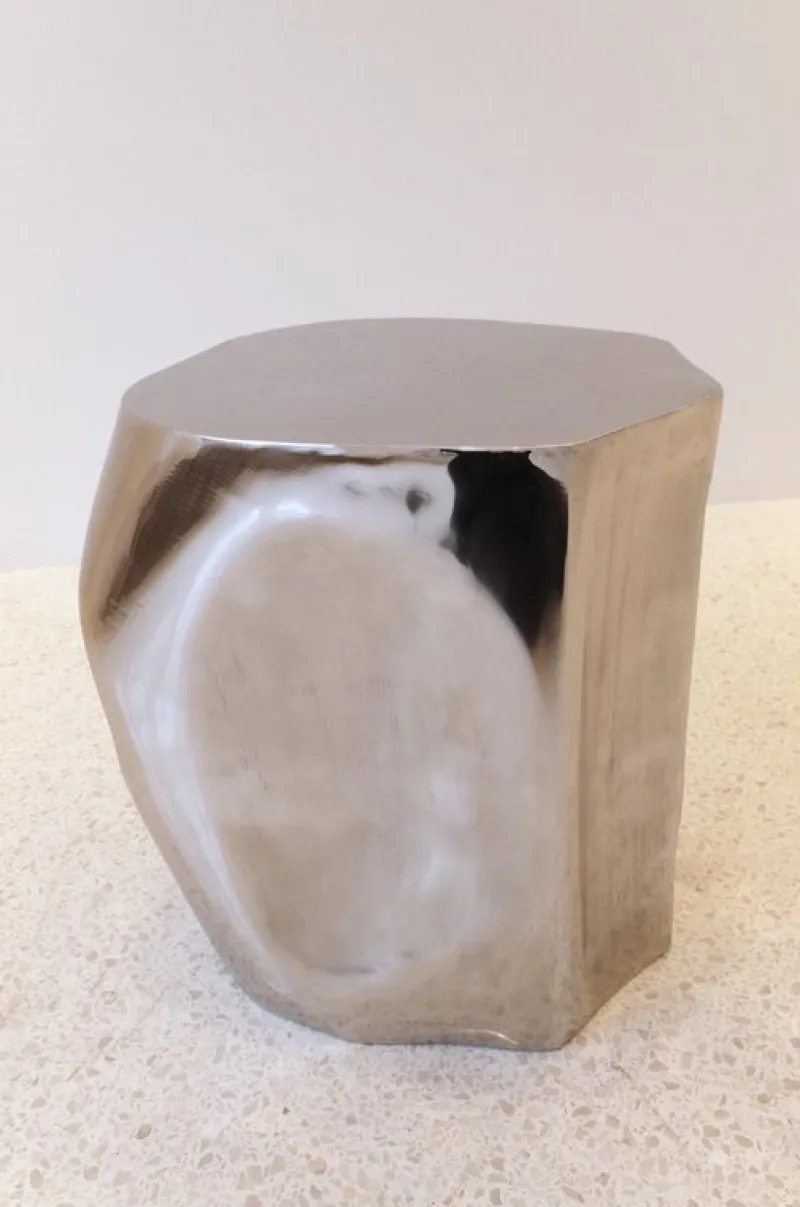 Pamono Small Side Decorative Table in Inox Stainless Steel by Atelier Ellery> Tables