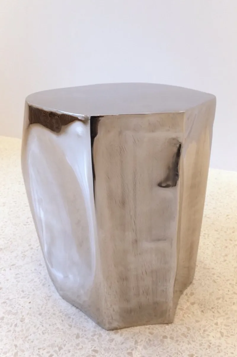 Pamono Small Side Decorative Table in Inox Stainless Steel by Atelier Ellery> Tables