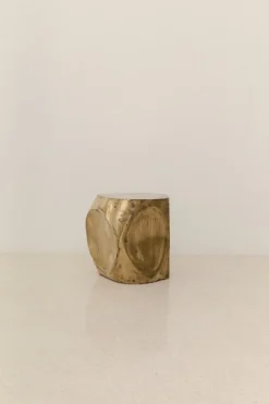 Best Pamono Small Side Table in Brass Resin Over Inox by Atelier Ellery