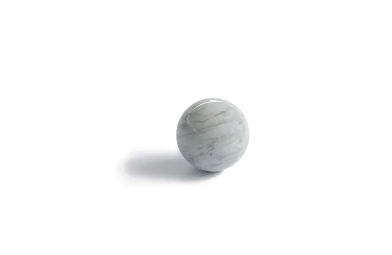 Pamono Small Sphere Shaped Paper Weight in Grey Marble> Decorative Objects