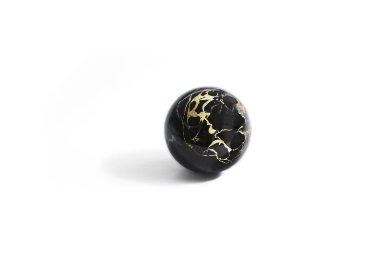 Pamono Small Sphere Shaped Paper Weight in Grey Marble> Decorative Objects