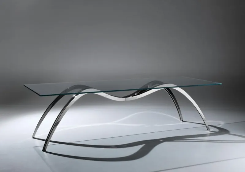 Pamono Small Spider Classic Dining Table in Glass and Steel by Barberini & Gunnell> Tables