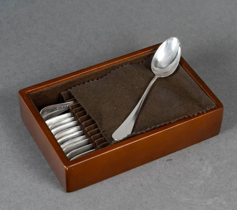 Pamono Small Spoons in Case, 20th Century, Set of 12> Cutlery & Serving Utensils