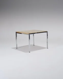 Discount Pamono Small Square Onyx and Metal Coffee Table, 1960s