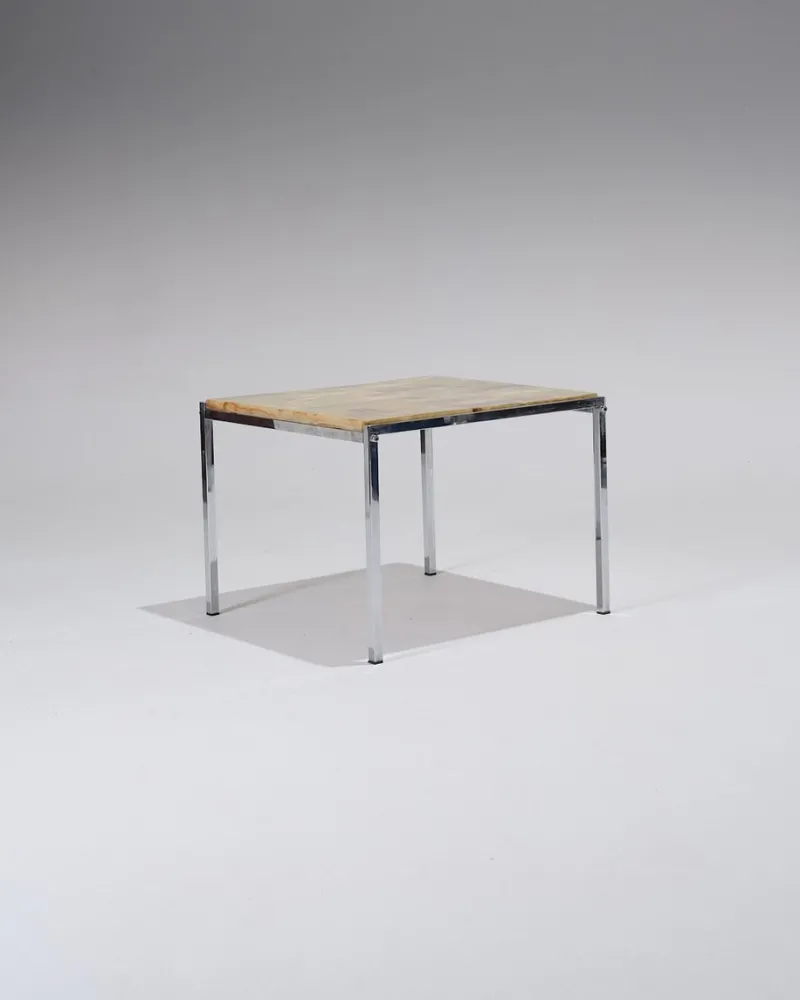 Discount Pamono Small Square Onyx and Metal Coffee Table, 1960s