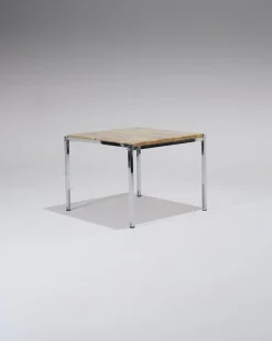 Discount Pamono Small Square Onyx and Metal Coffee Table, 1960s