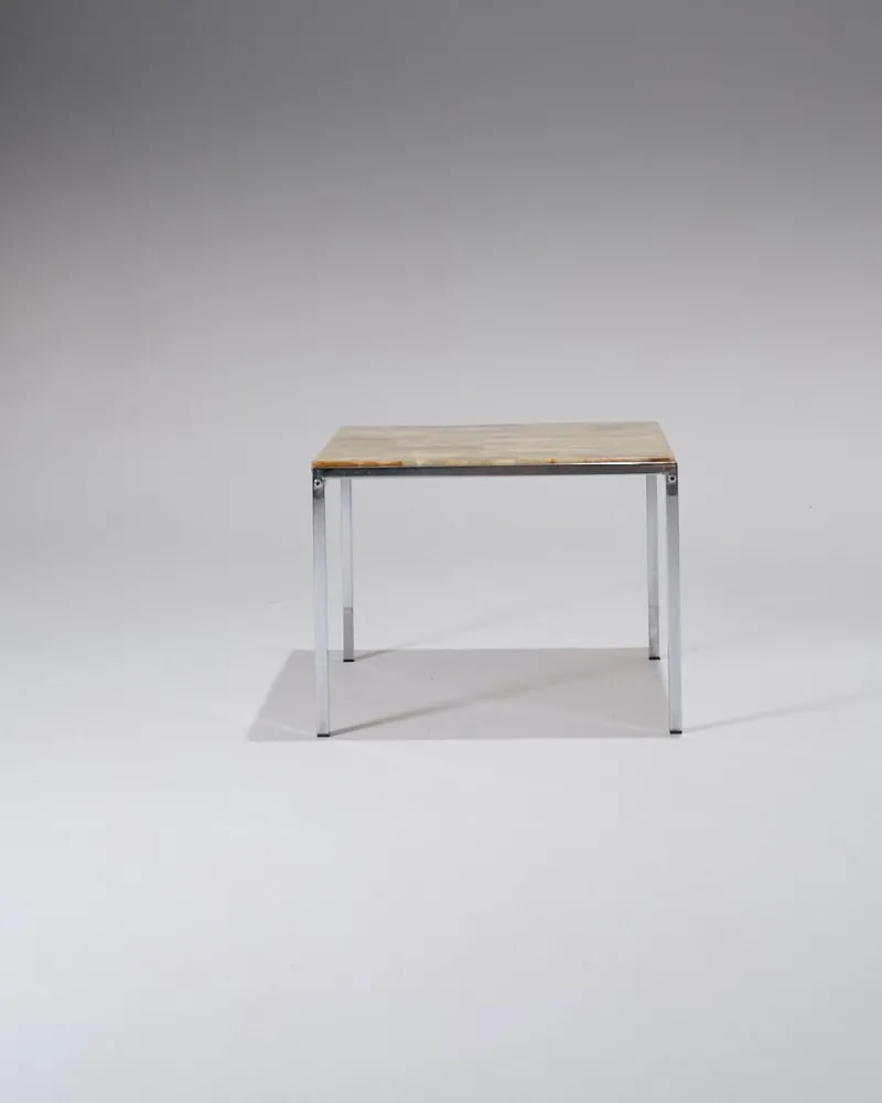 Discount Pamono Small Square Onyx and Metal Coffee Table, 1960s