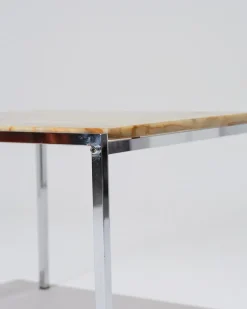 Discount Pamono Small Square Onyx and Metal Coffee Table, 1960s