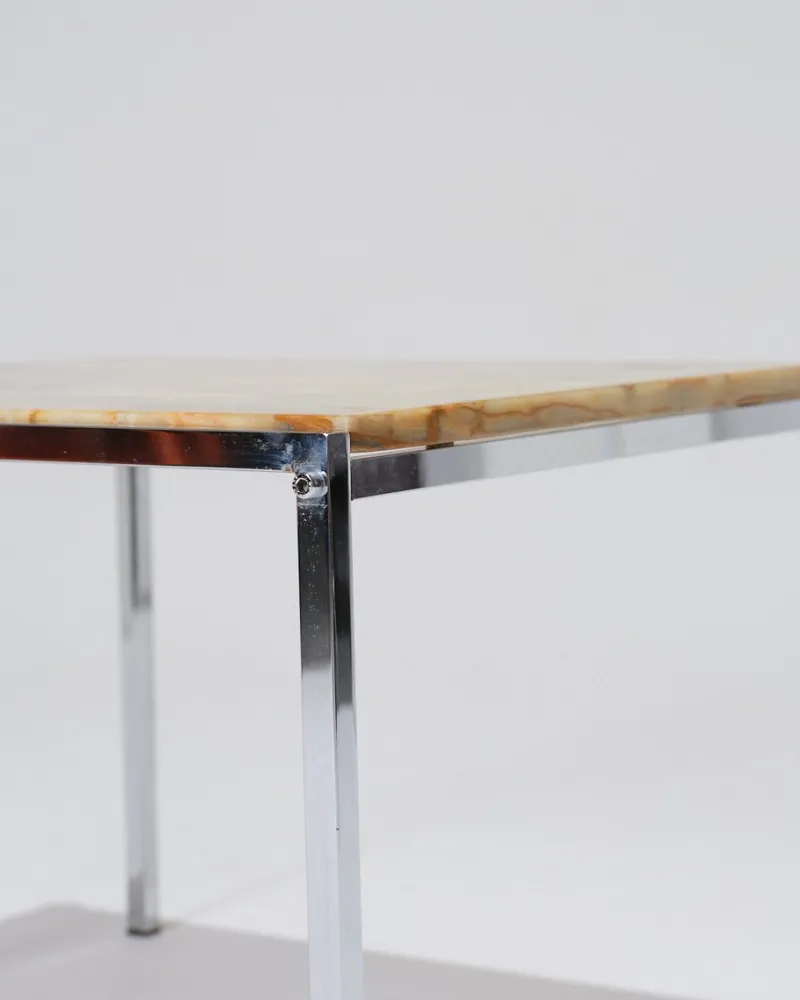 Discount Pamono Small Square Onyx and Metal Coffee Table, 1960s