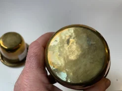 Pamono Small Swedish Grace Hammered Brass Planters, 1940s, Set of 2><noscript><img width=