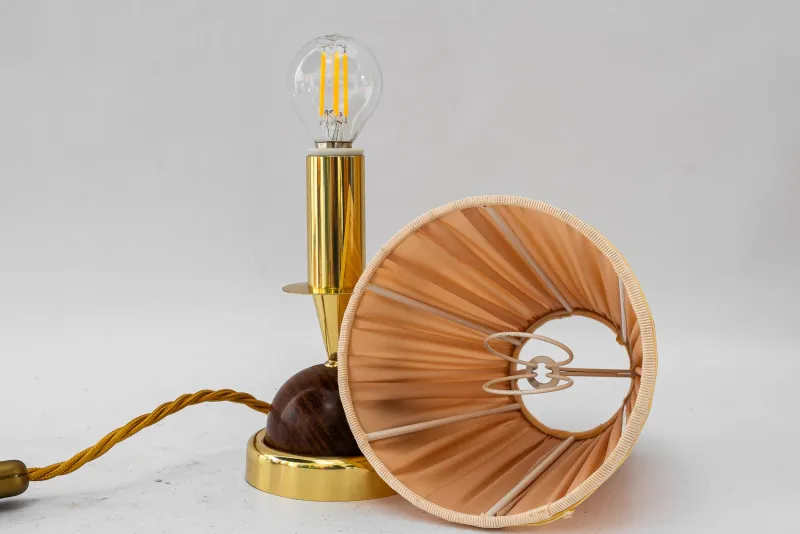 Online Pamono Small Table Lamp with Fabric Shade from Rupert Nikoll, 1950s
