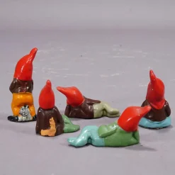 Pamono Small Terracotta Garden Gnomes, Germany, 1950s, Set of 5><noscript><img width=