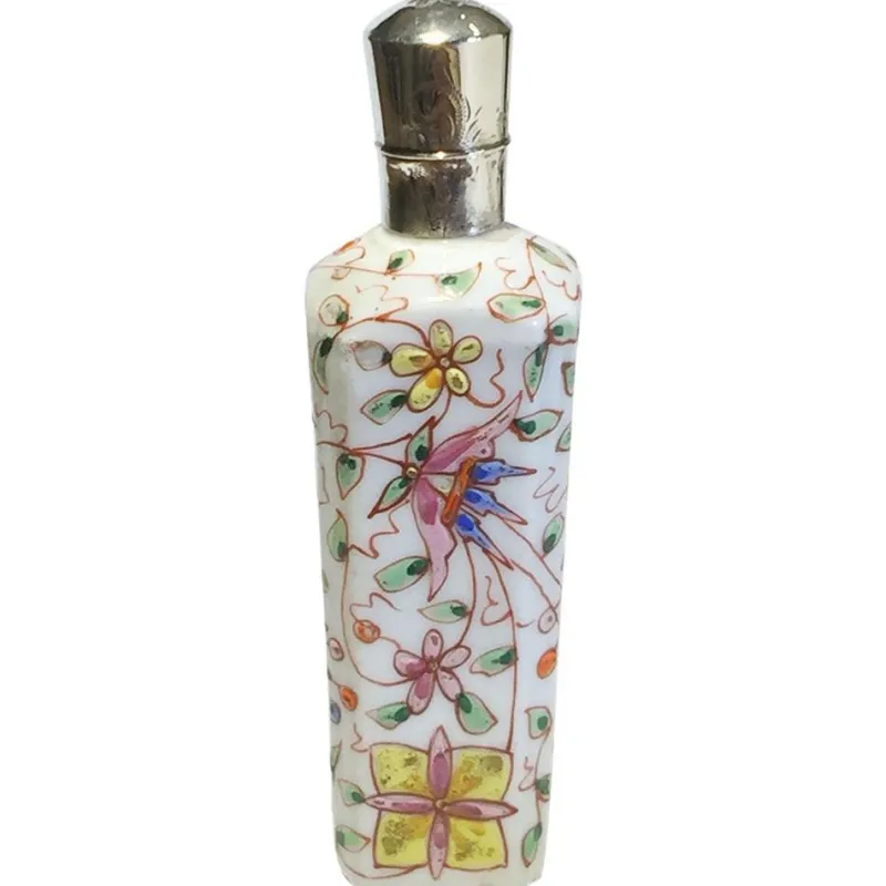 Pamono Small 19th Century Porcelain Enameled Scent Perfume Bottle