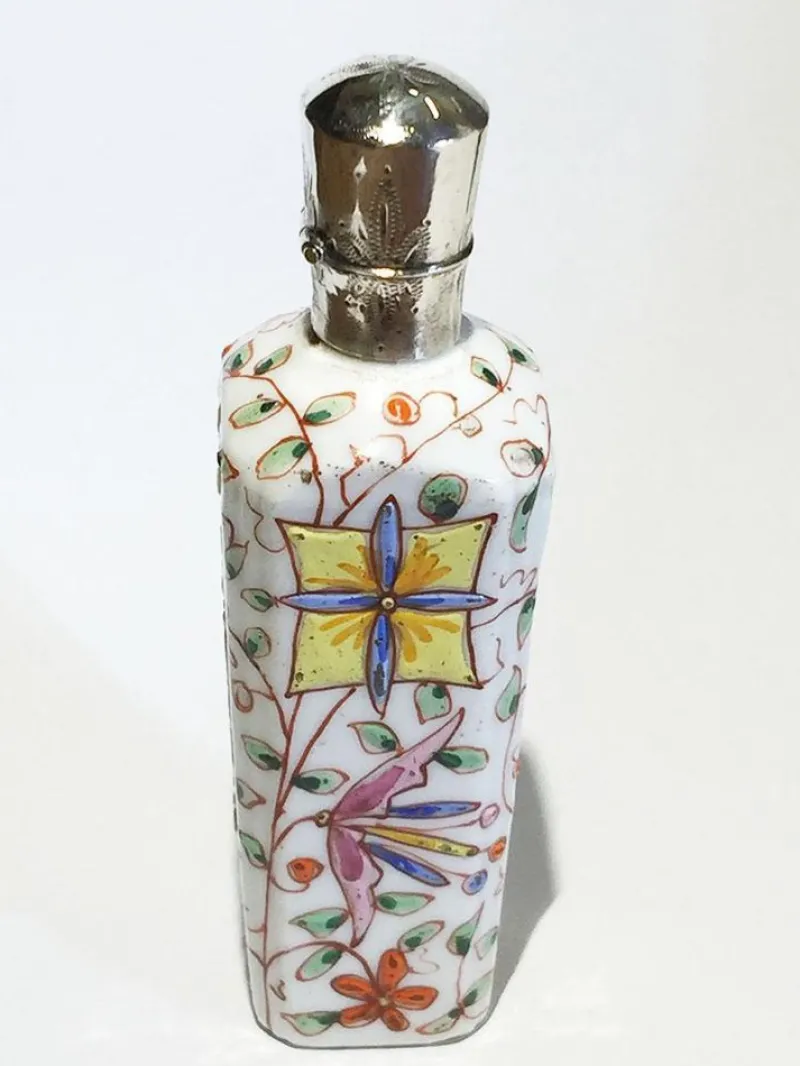 Pamono Small 19th Century Porcelain Enameled Scent Perfume Bottle