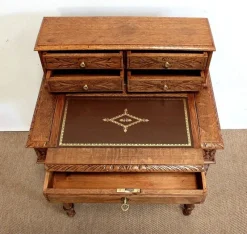 Discount Pamono Small Tiered Child's Desk in Solid Oak, Late 19th Century