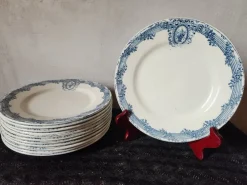 Online Pamono Small Vintage Blue Versailles Series Plates from Salins, 19th Century, Set of 6