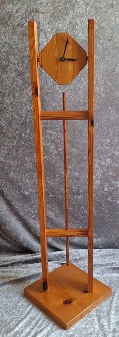 Pamono Small Vintage Grandfather Clock in Pine by Junghans, 1970s> Clocks