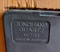 Pamono Small Vintage Grandfather Clock in Pine by Junghans, 1970s><noscript><img width=