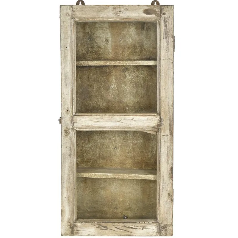 Pamono Small Wall Display Case in Patinated Wood> Shelves & Wall Units