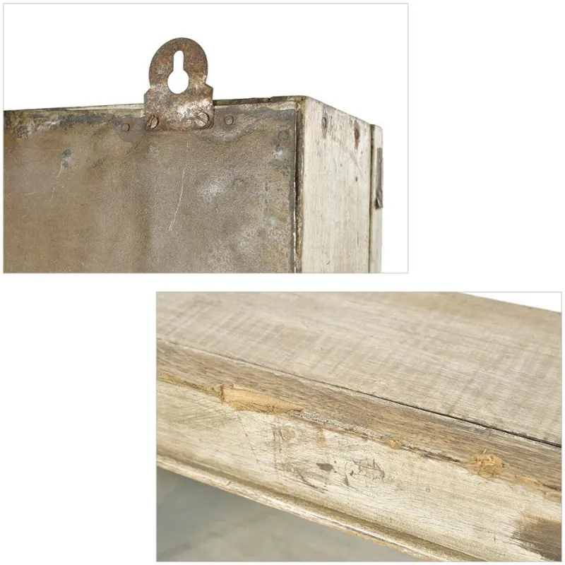 Pamono Small Wall Display Case in Patinated Wood> Shelves & Wall Units