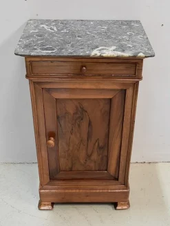 Outlet Pamono Small Walnut and Marble Bedside Table, 1900s
