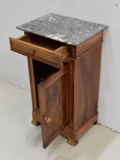Outlet Pamono Small Walnut and Marble Bedside Table, 1900s