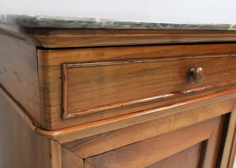 Outlet Pamono Small Walnut and Marble Bedside Table, 1900s