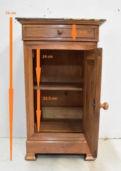 Outlet Pamono Small Walnut and Marble Bedside Table, 1900s