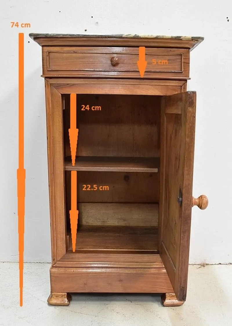 Outlet Pamono Small Walnut and Marble Bedside Table, 1900s