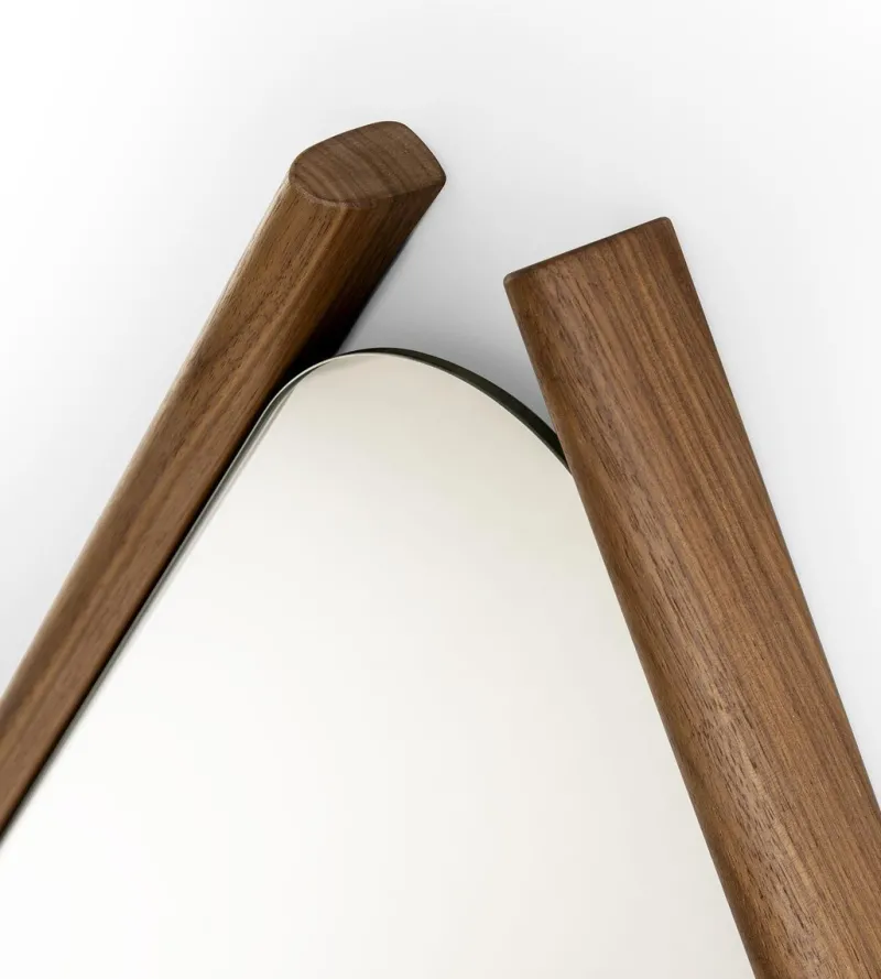 Online Pamono Small Walnut Wood Eye Mirror by Morica Design