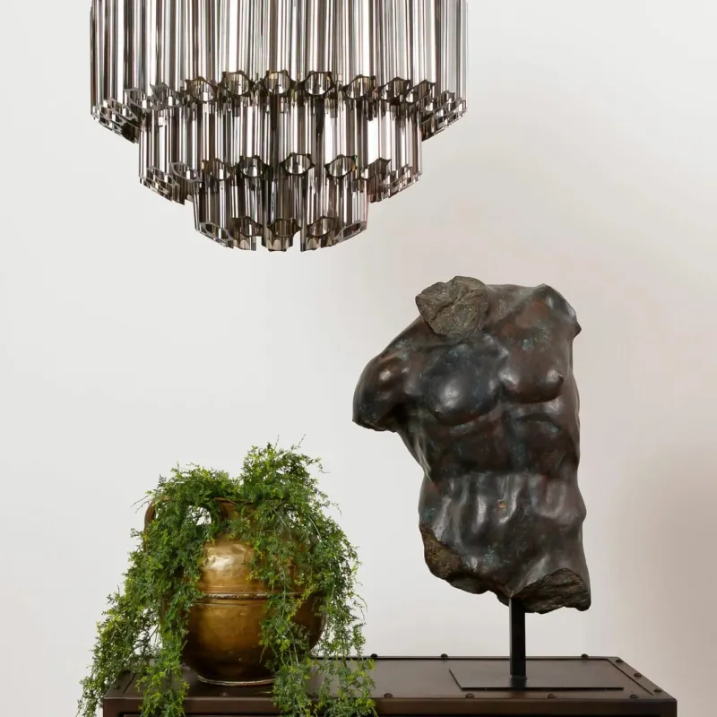 Outlet Pamono Smoked Mirror Palermo Chandelier from Pure White Lines
