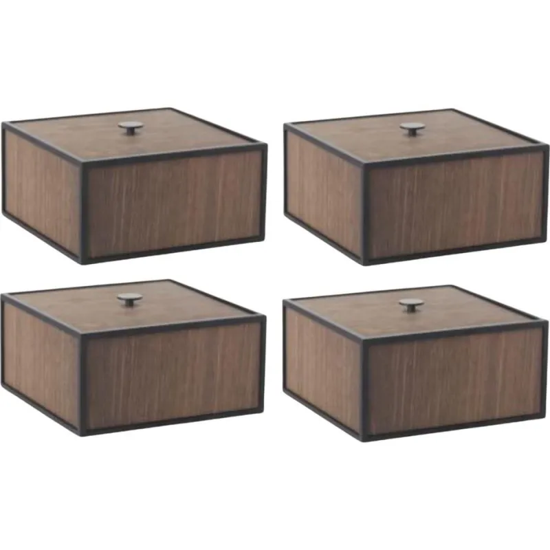 Online Pamono Smoked Oak Frame Boxes by Lassen, Set of 4