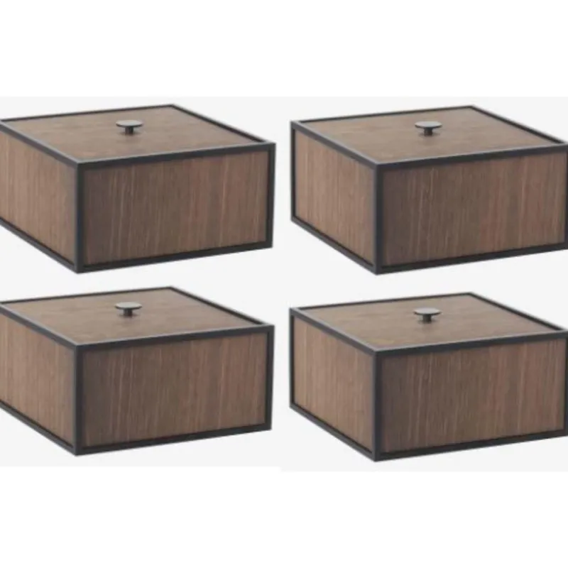Online Pamono Smoked Oak Frame Boxes by Lassen, Set of 4