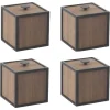 Pamono Smoked Oak Frame Boxes by Lassen, Set of 4