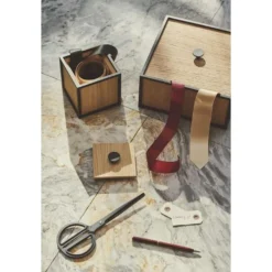 Pamono Smoked Oak Frame Boxes by Lassen, Set of 4