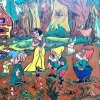 Pamono Snow White and the Seven Dwarfs, 1950s, Oil on Panel> Painting