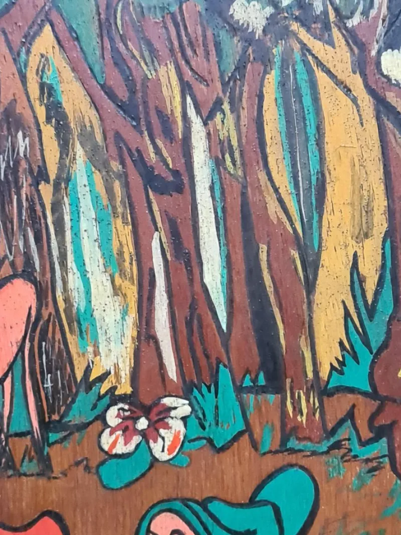 Pamono Snow White and the Seven Dwarfs, 1950s, Oil on Panel> Painting