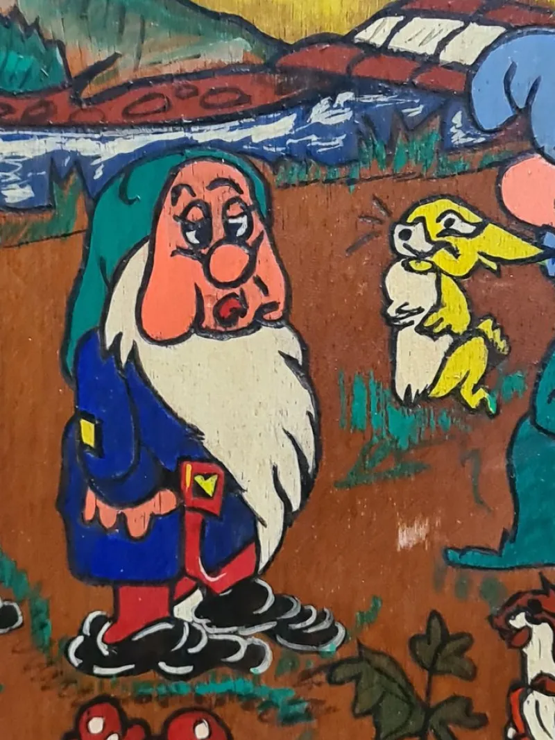 Pamono Snow White and the Seven Dwarfs, 1950s, Oil on Panel> Painting
