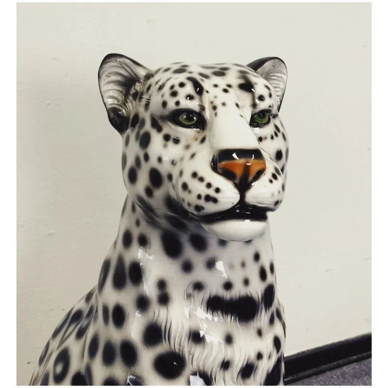 Pamono Snowleopard Ceramic Figurine by Ceramiche Boxer> Trunks, Crates & Baskets